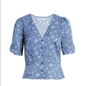 Reformation Ana floral puff sleeve